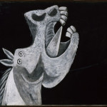 Pablo Picasso (Malaga 1881 – Mougins 1973) Testa di cavallo. Schizzo per “Guernica” 2 maggio 1937, olio su tela, cm 65 x 92. Collezione del Museo Nacional Centro de Arte Reina Sofía, Madrid, Legato Picasso, 1981