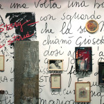 Veduta della mostra Sfogliare Stanze (Parma, 2014), particolare della parete di Giosetta Fioroni / View of the exhibition Browsing Rooms (Parma, 2014) detail of the wall by Giosetta Fioroni
